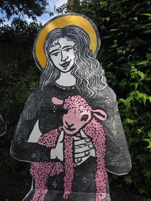 St Margaret with a pink lamb