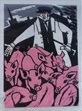 Stolen Pigs by Sara Muzira, Artist Print, Lino